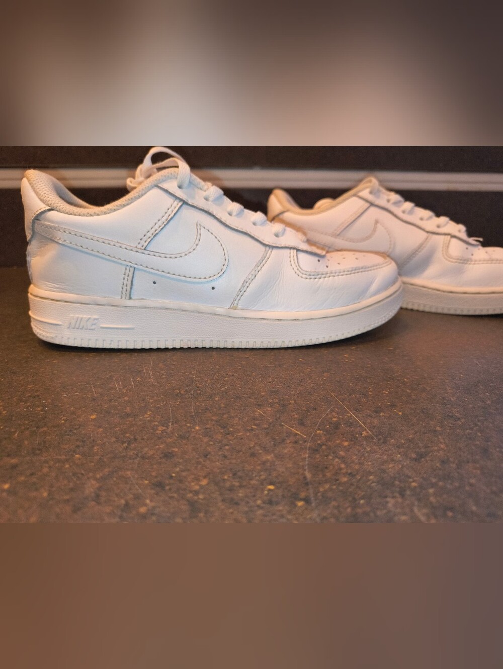 Nike Kids White Low-Top Leather Sneakers